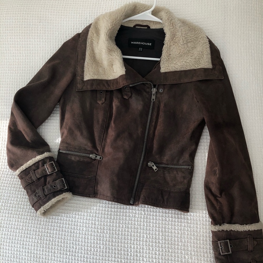 Brown leather jacket (Warehouse brand)